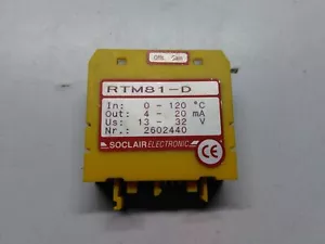 SOCLAIR RTM81-D Messumformer für Pt-100 Widerstände Wandler Transducer 0-120°C - Bild 1 von 2