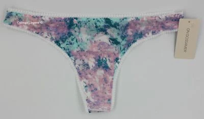 Tanga de malla de tiro bajo OnGossamer 022150 "Printed Hip G", azul/blanco, S/M nuevo con etiquetas Foto 1 de 4