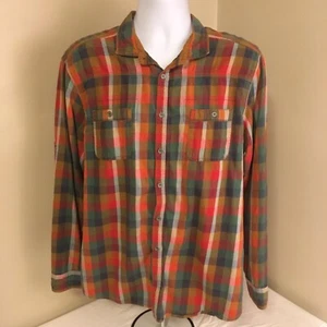 Angelo Litrico Mens XL Shirt Multicolor Fall Colors Plaid Long Sleeve Free Ship - Picture 1 of 7