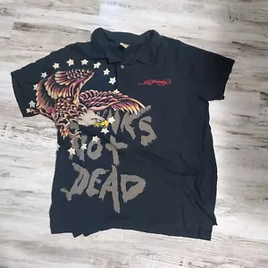 Camisa Polo Y2K Ed Hardy Christian Audigier Punks No Muertos Para Hombres Talla XL (Etiqueta 2XL) - Imagen 1 de 8