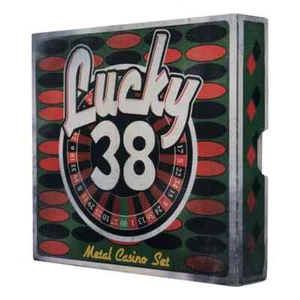 Fallout 4 76 New Vegas Lucky 38 Metal Casino Set Tarjeta Poker Chip Moneda Pin Figura - Imagen 1 de 13