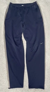 Vintage Y2K Nike Blue Track Sweatpants Mens Medium 1/4 Bottom Zip Corner Swoosh - Picture 1 of 7