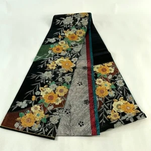 Japanischer Kimono, SEIDE, Fukuro OBI,Rokutu,SAKURA,GLD/SIL Fäden,Folie,L14',..4420 - Bild 1 von 13