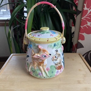 Vintage Disney Bambi Flower Thumper Cookie Jar Biscuit Handle - Picture 1 of 11