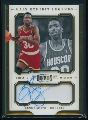Kenny Smith 2017-18 Panini Dominion Main Exhibit Legends Gold Auto /10 - Image 1 of 2