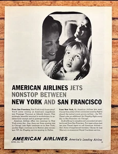 1960 American Airlines Vtg Print Ad Nonstop New York San Francisco - Picture 1 of 6