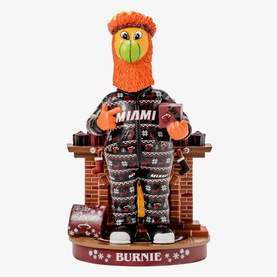Burnie Miami Heat Holiday Mascot Bobblehead NBA Basketball - Image 1 of 1