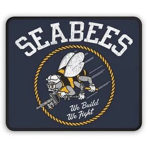 SeeBee's Navy WWII Military History Buff Premium Stitched Edges Mouse Pad 9"x7" - Picture 1 of 5