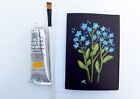 Real Painting: Handpainted Card "Forget-Me-Nots #30" w/envelope by Judith Rowe
