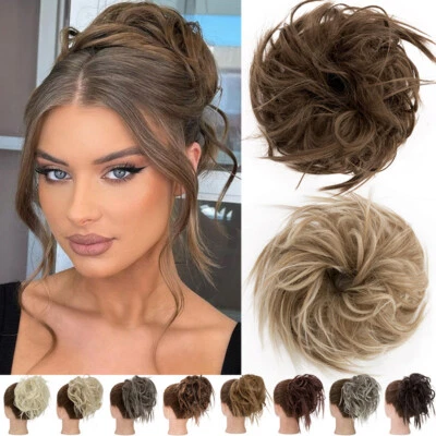 Vendedor dos EUA Grande Grosso Fácil Bagunçado Cão de Cabelo Scrunchie Extensões Updo Hairpieces - Imagem 1 de 4