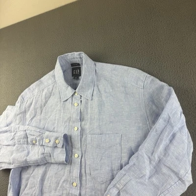 Gap Shirt Men’s XS Blue 100% Linen Pocket Lightweight Summer Breathable Summer - Image 1 of 4