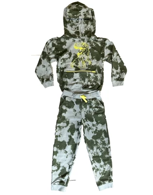 Member’s Mark Boys Sz 7 Hoodie & Jogger Set Green Tie-Dye Dinosaur French Terry - Image 1 of 4