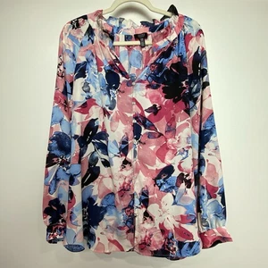 Jones New York Women's Sz 3X Floral Watercolor Print Button-Down Blouse Very GUC - Picture 1 of 13