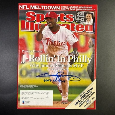 Jimmy Rollins Signed Autographed Sports Illustrated Phillies Beckett COA - Image 1 of 4