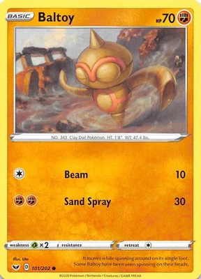 Baltoy (101) 101/202 SWSH01: Sword & Shield Base Set Pokemon 003029 - Image 1 of 2