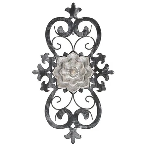 Metal Flowers Wall Art, 15.75” x 9” Metal Scroll Floral Wall Decor, Hanging W... - Bild 1 von 6