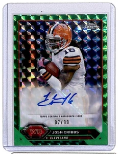 2023 Chrome Autographs Green Refractor Josh Cribbs Auto 07/99 Cleveland Browns - Picture 1 of 2