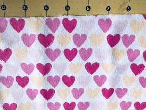 Pink and Yellow Hearts 35" X 42" Flannel fabric #2276a - Picture 1 of 1