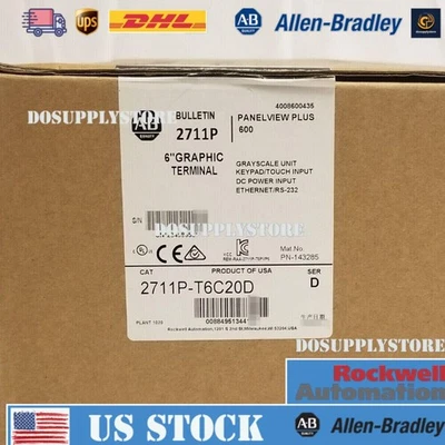 2711P-T6C20D New AB PanelView Plus 600 2711P-T6C20D Factory Sealing US Free Tax - Image 1 of 4