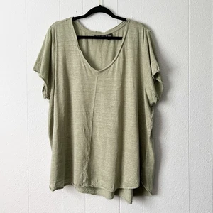 Tahari Womens T-Shirt 2X 100% Linen Casual Everyday Wear Lightweight Breathable - Picture 1 of 11