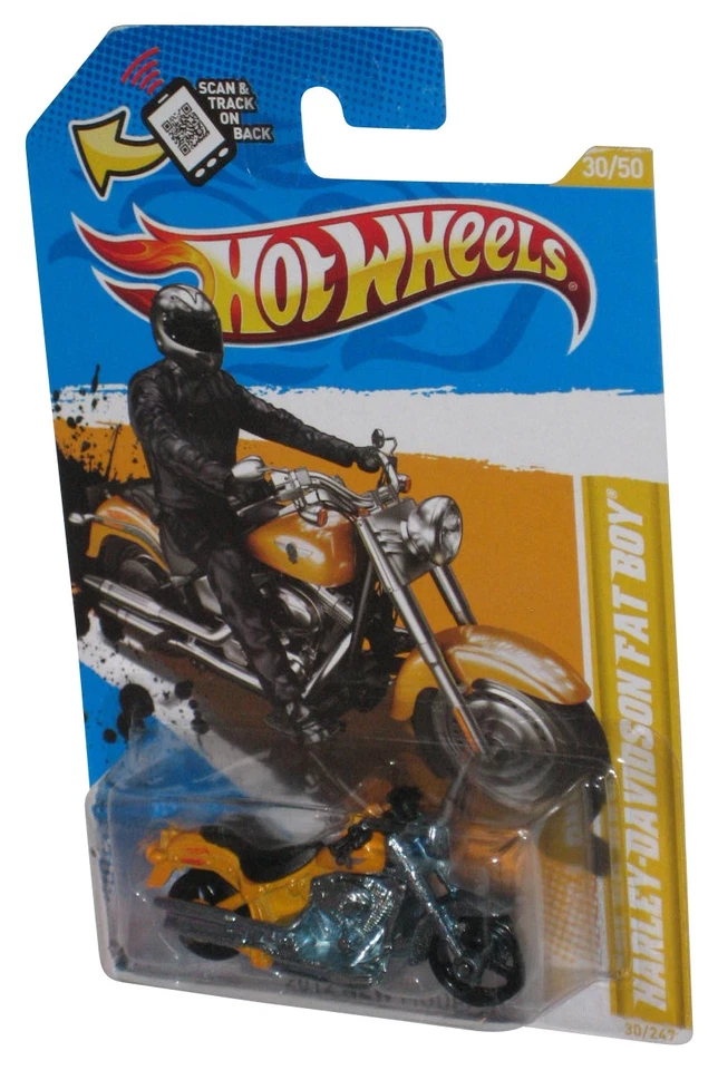 风火轮 2012 年全新型号 30/50 黄色哈雷戴维森胖男孩自行车玩具 30/247 — 第 1/1 张图片