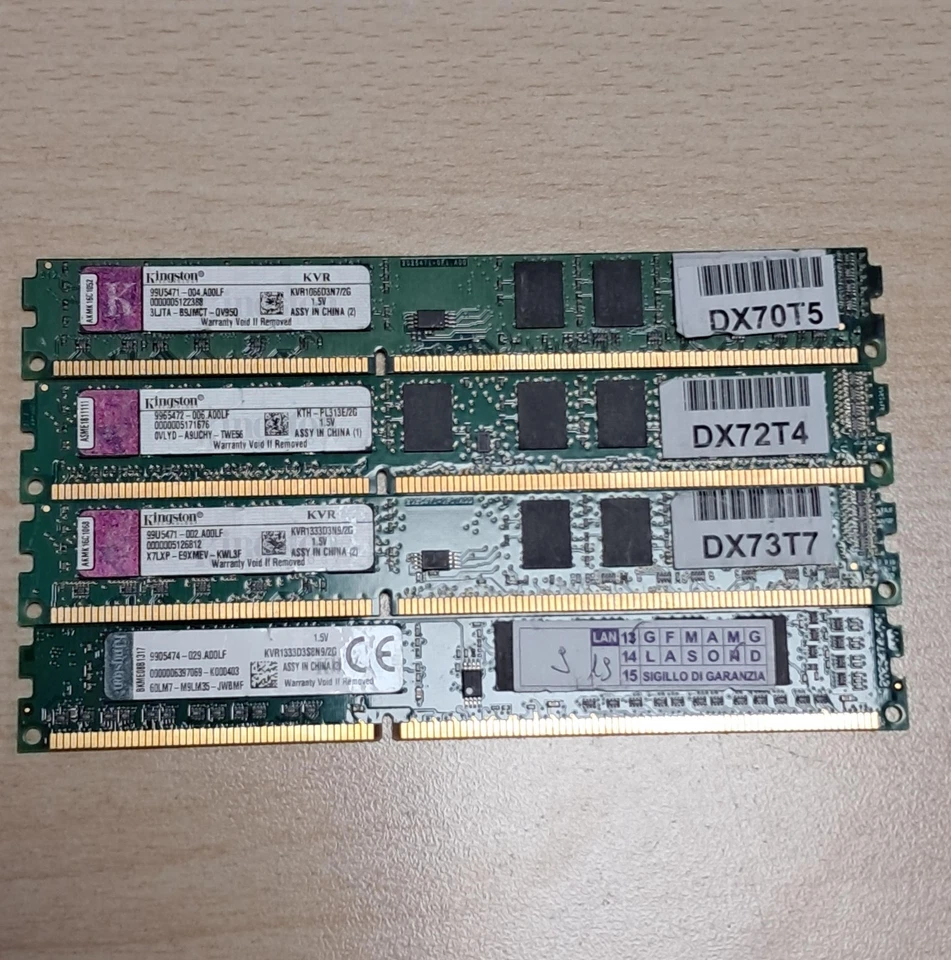 4 RAM 2 Gb Kingston Kvr800d2n6/2g - Immagine 1 di 1