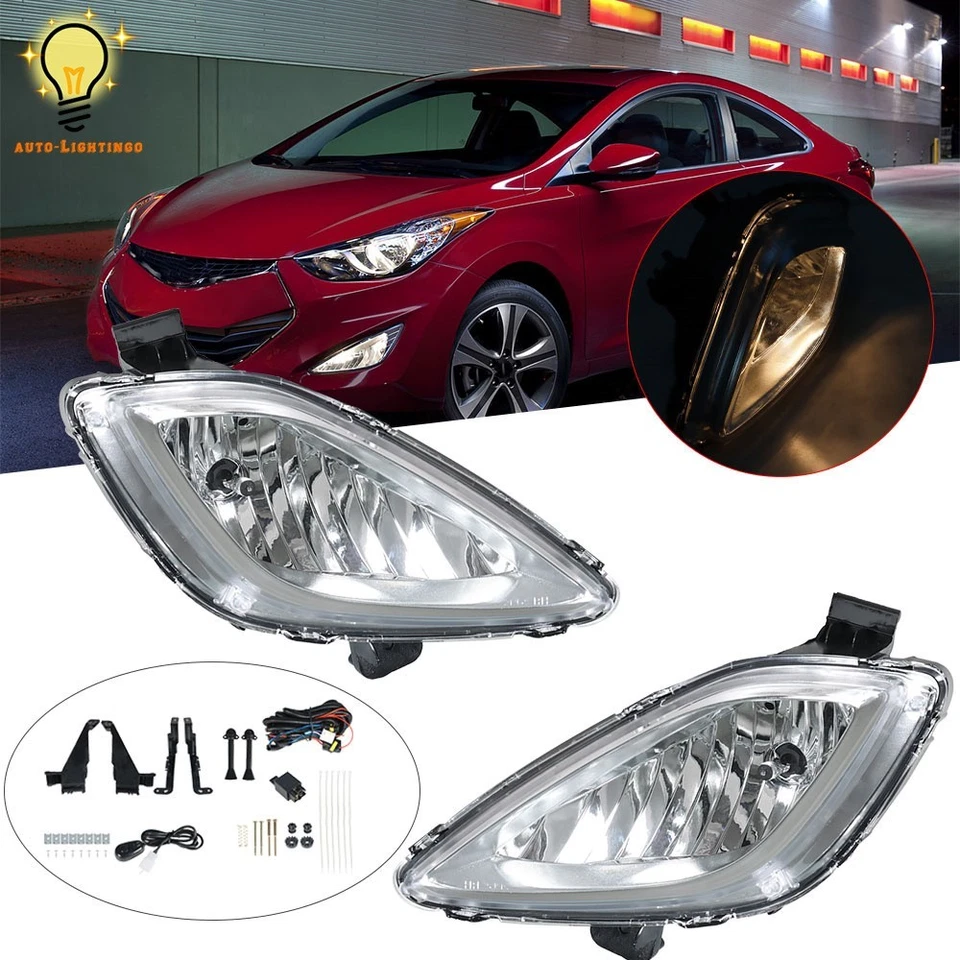 Driving Fog Lights Lamps kits For 2011 2012 2013 Hyundai Elantra Right&Left Side - Изображение 1 из 4