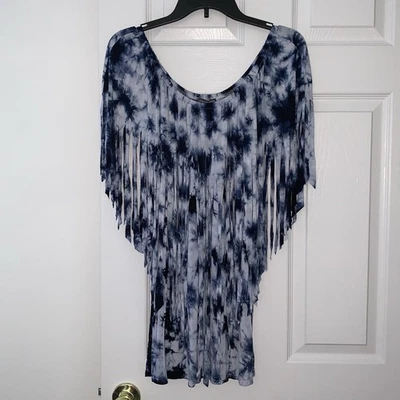 Mujer Chelsea & Theodore Talla XL Flecos Tinte Top Elástico Nuevo con Etiquetas $58 Azul Marino/Blanco Foto 1 de 4