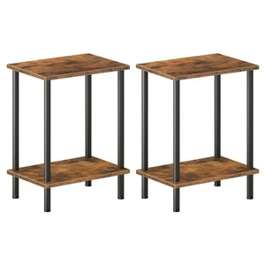 End Tables Set of 2, Small Side Table, Nightstand with 2-Layer Storage Shelve... - Picture 1 of 9