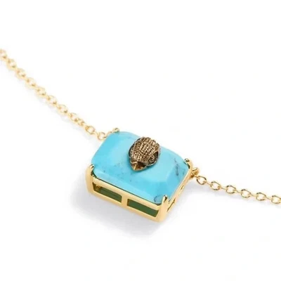 NWT Kurt Geiger London Necklace, Eagle on a Turquoise Stone Gold Pendant - Image 1 of 3