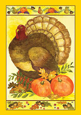 New Large Toland Thanksgiving Harvest Flag Regal Turkey Pumpkins 28 X 40