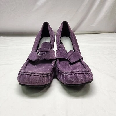 Apt. 9 Andra Kohl's Women's PURPLE PLUM Faux Suede High Wedge Heel Shoes 10 M - Image 1 of 4