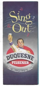 Old 1938 Duquesne Pilsener Beer Sing Out Song Book Pittsburgh PA Duke Beer - Picture 1 of 10
