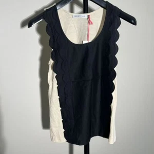 Camiseta sin mangas See by Chloe con ribete de vieira asimétrico talla 2 nueva con etiquetas - Imagen 1 de 9