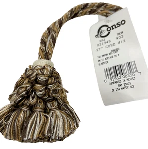 Conso Empress 21948 W02 CORTEZA DE CAMELLO MARRÓN NATURAL 2" Llave Decorativa Borla - Imagen 1 de 2