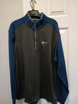 Nike Golf Tour Performance Drifit 1/4 Zip Fleece Mens 2XL Gray Blue Golfing Men Foto 1 de 4