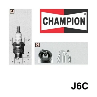 4x New CHAMPION Performance Driven Quality Marine / Motorcycle Spark Plug #J6C - Image 1 of 4