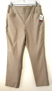 Kim Rogers Pull-On Hose gerade Stretch Bauch Kontrolle Damen 10R hellbraun khaki neu mit Etikett - Bild 1 von 7