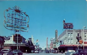 POSTKARTE STRASSENSZENE GOLDEN NUGGET LAS VEGAS NEVADA - Bild 1 von 2