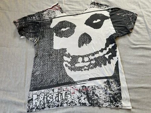 Misfits All Over Print T Shirt Size L Thrashed Multicolor Band Tee - Picture 1 of 15