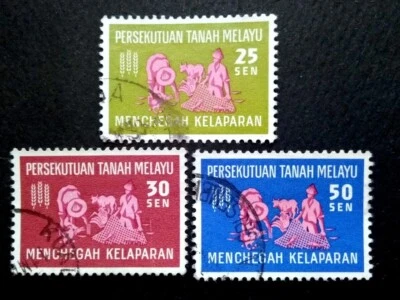 Federation Of Malaya 1963 Malaysia Freedom From Hunger Complete Set - 3v Used #4 - Image 1 of 2