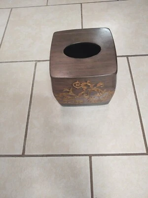 Cubierta de caja de pañuelos boutique marrón cobre dorado cubo cuadrado soporte de caja de pañuelos Foto 1 de 4