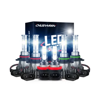 Fit Acura CSX 2006-2011 6x LED Headlight High Low Fog Light Bulbs 6000K White - Изображение 1 из 4