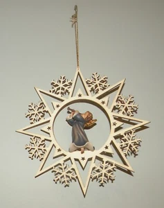 Nuevo Ángel con Clarinete en una Estrella - 08001-D, Figuras de Madera Lepi, Italia - Imagen 1 de 5