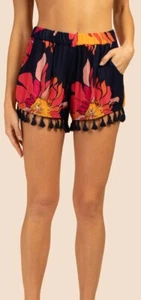 TRINA TURK Women Breeze Beach Shorts + Tassels Sz S NWT - Picture 1 of 14