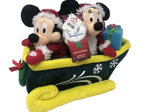 Mickey & Minnie tanzender Schlitten Plüsch singt Jingle Bells singt beweglich ETIKETTEN LESEN - Bild 1 von 9