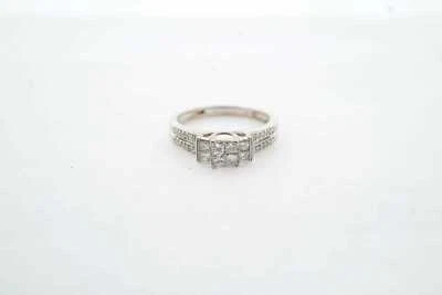 Anillo de compromiso de diamantes de oro blanco de 14K #25587 Foto 1 de 4