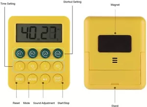 Kurzzeitmesser LCD Stoppuhren Magnetisch Küchentimer Eieruhren Countdown - Bild 1 von 7