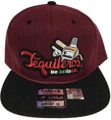 TEQUILEROS DE JALISCO  HAT COLOR MARROUN BLACK SNAP BACK FLAT BUILD - Image 1 of 2