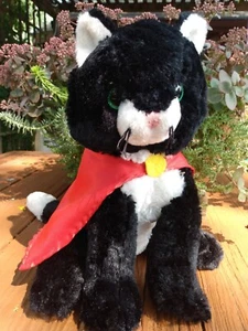 Halloween BLK Witchy Whimsigoth Katze Plüsch Kätzchen sitzend Stofftier rot Cape Held  - Bild 1 von 10